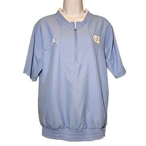 Air Jordan UNC Tar Heels Warm Up Pullover Jacket Short Sleeve Jumpman Mens S EUC